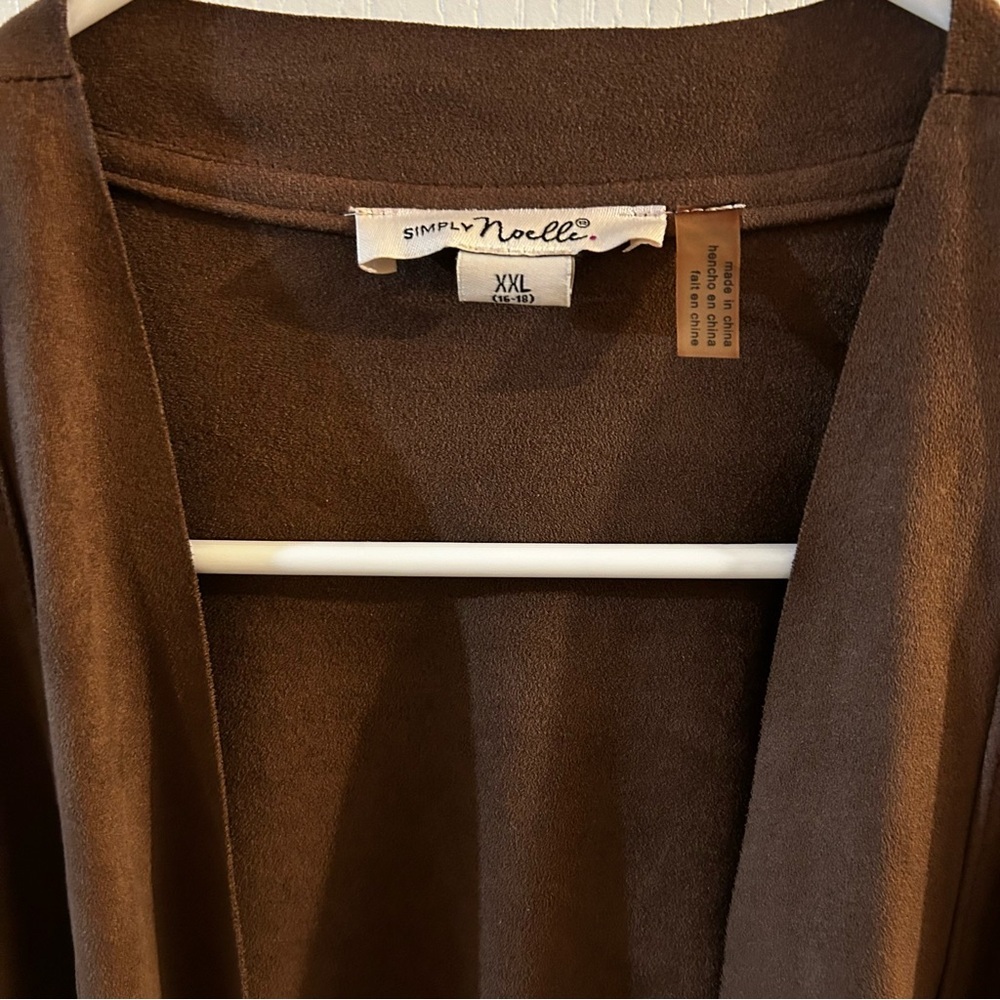 Simply Noelle Faux Suede Jacket/cardigan Business Women's size XXL Open-front - Picture 2 of 8